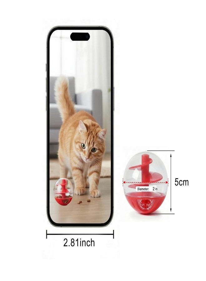 Kodrily Cat Treat Dispenser Toy, Interactive Cat Treat Ball for Cats, Plastic Pet Food Ball for Cats Kitten Training, Adjustable Leakage Mouth, Small 2 x 2in, 1Pcs - Image 2